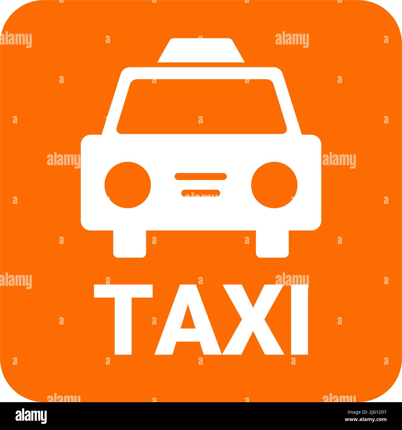 Orangefarbenes Taxi-Box-Symbol und Logo. CAB-Symbol. Bearbeitbarer Vektor. Stock Vektor