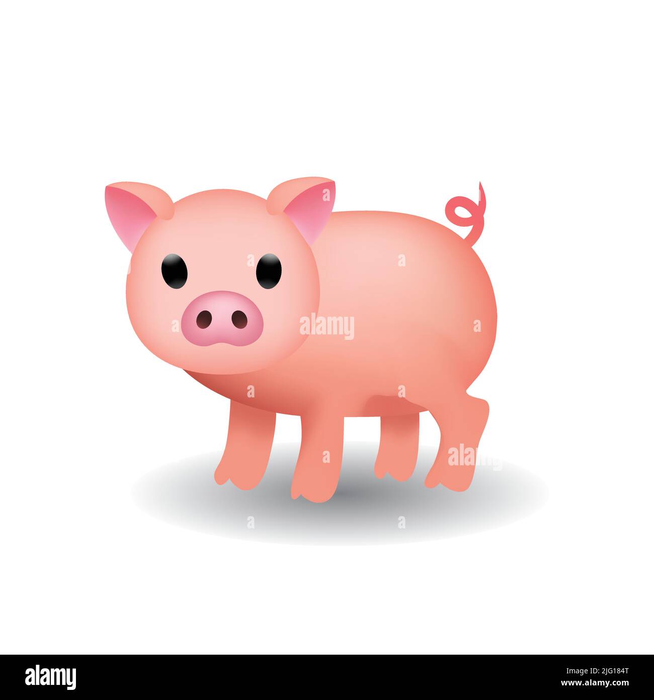 Schwein Vektor Emoji-Illustration isoliert auf weißem Hintergrund. Pig-Vektor-Flat-Symbol. Stock Vektor