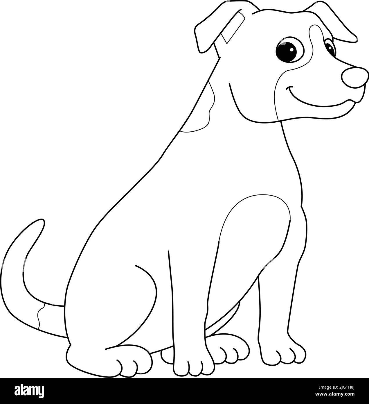 Jack Russell Terrier Dog Isolated Coloring Page Stock Vektor