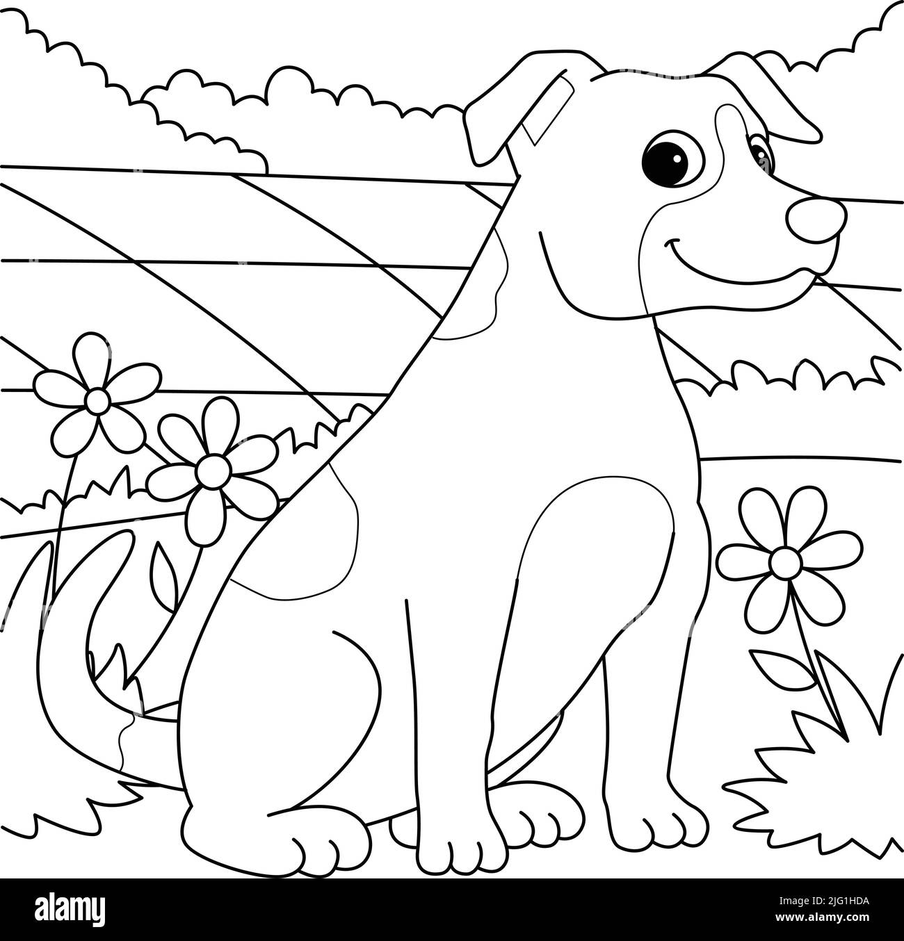 Jack Russell Terrier Dog Malvorlagen für Kinder Stock Vektor