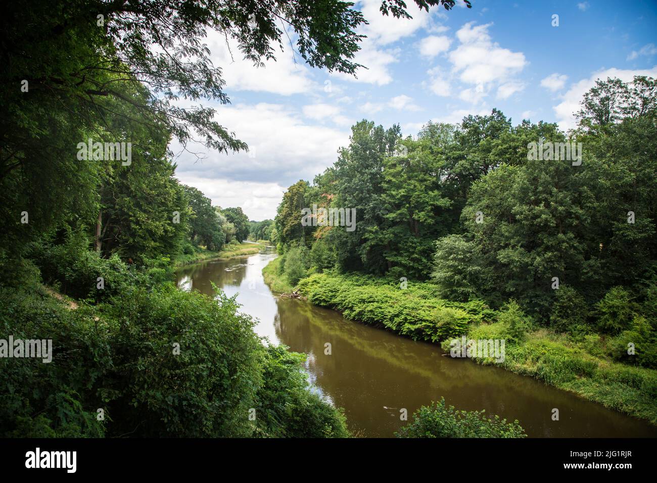 Lusatian Neiße, Bad Muskau, Sachsen, Deutschland Stockfoto