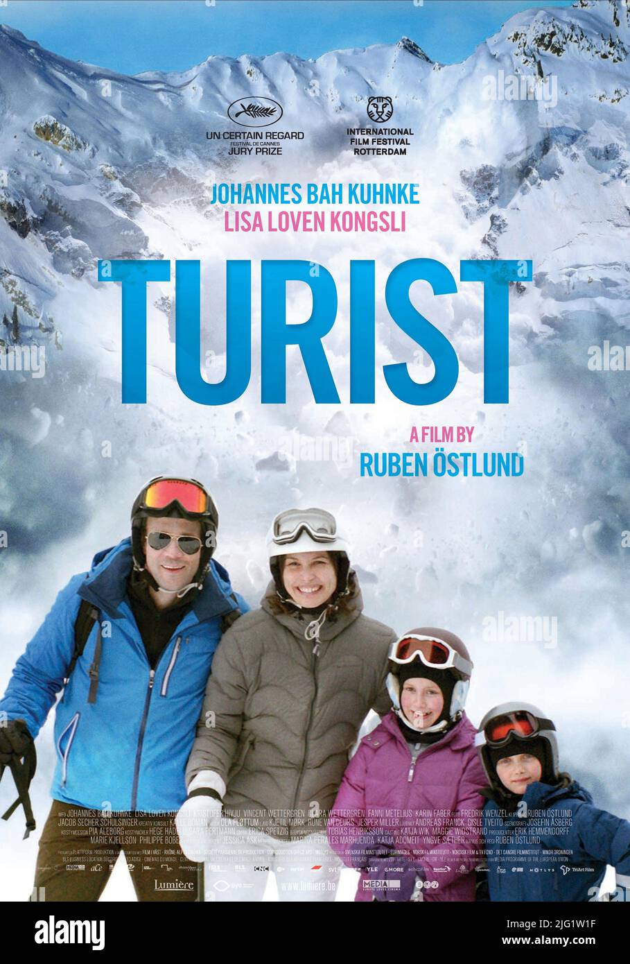 JOHANNES KUHNKE, LISA LOVEN WETTERGREN KONGSLI, Clara, VINCENT WETTERGREN POSTER, HÖHERE GEWALT, 2014 Stockfoto