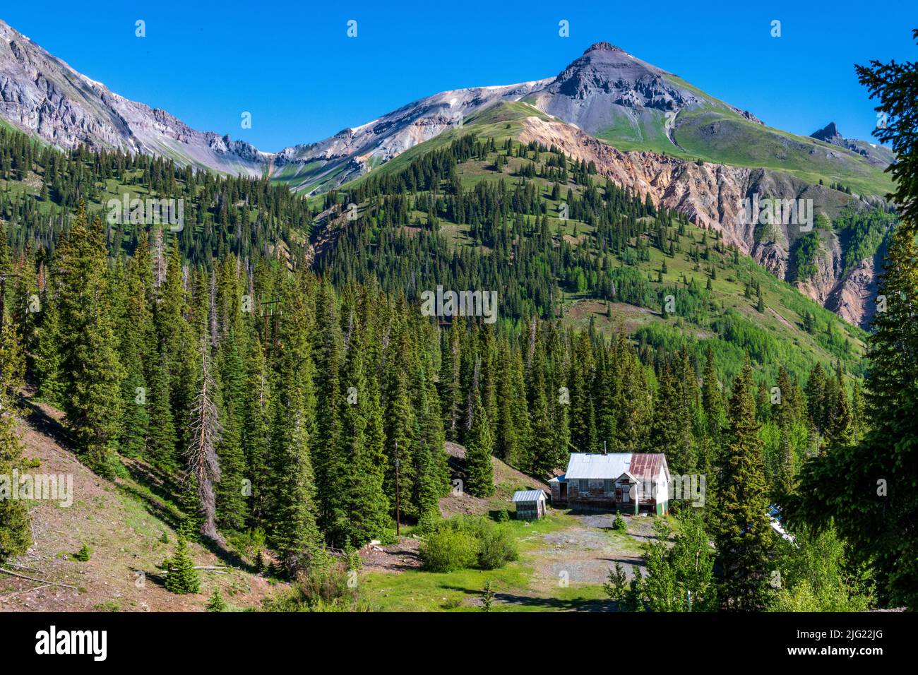 Idarado Geisterstadt am Red Mountain Pass außerhalb von ionton Colorado Stockfoto