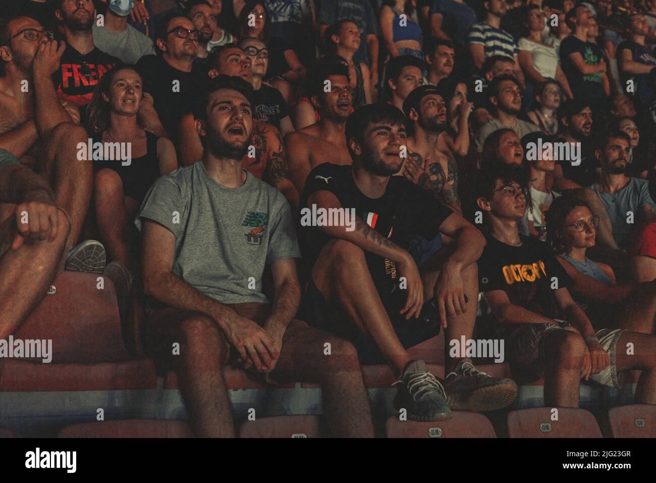 07/07/2022 - der italienische Rapper SALMO spielt live im San Siro Stadion in Mailand, Italien. Stockfoto