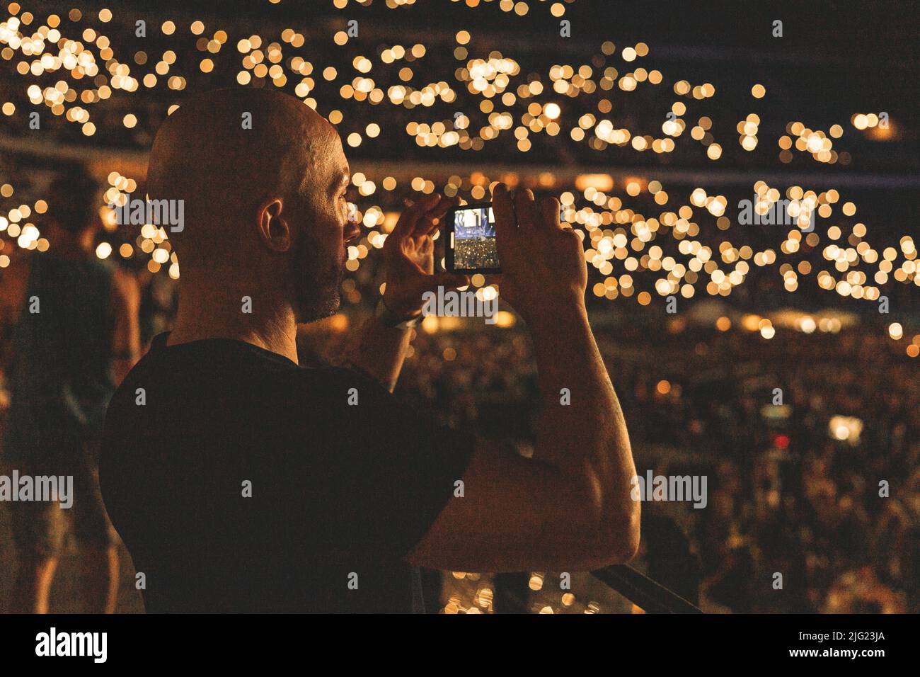 07/07/2022 - der italienische Rapper SALMO spielt live im San Siro Stadion in Mailand, Italien. Stockfoto