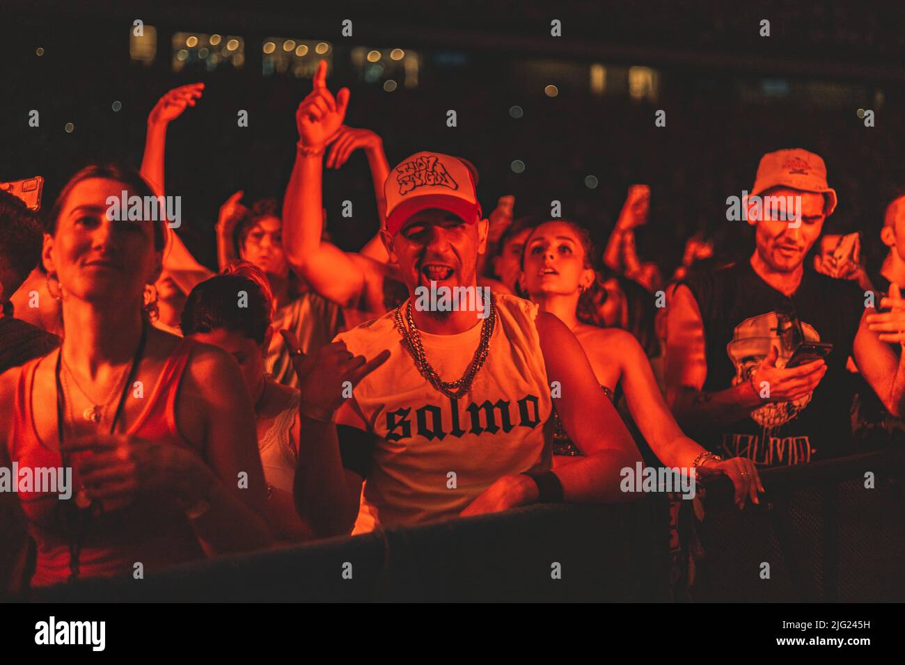 07/07/2022 - der italienische Rapper SALMO spielt live im San Siro Stadion in Mailand, Italien. Stockfoto