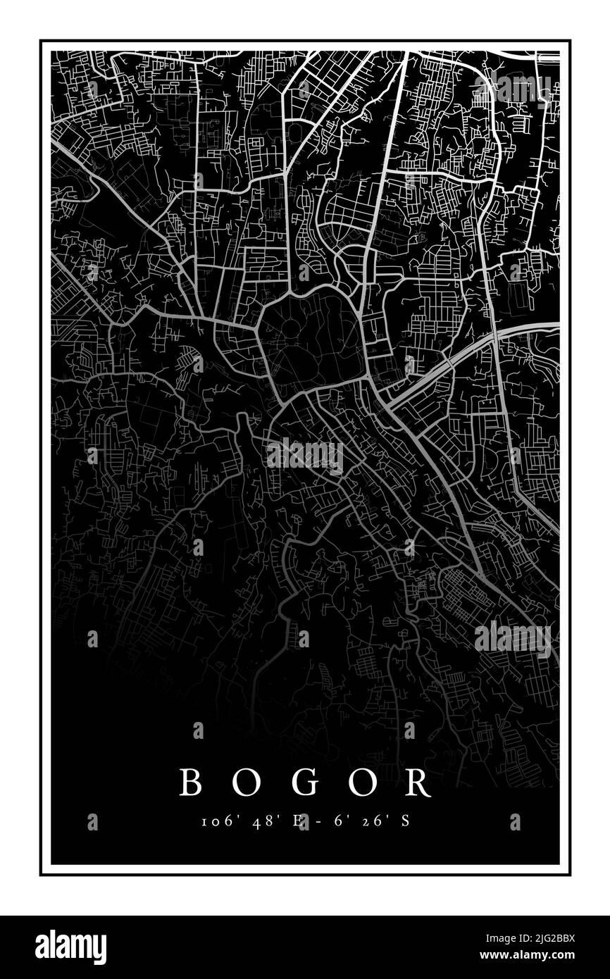 Bogor Stadtplan Poster Design Vektor. Stadtplan Poster Vektor Stockfoto