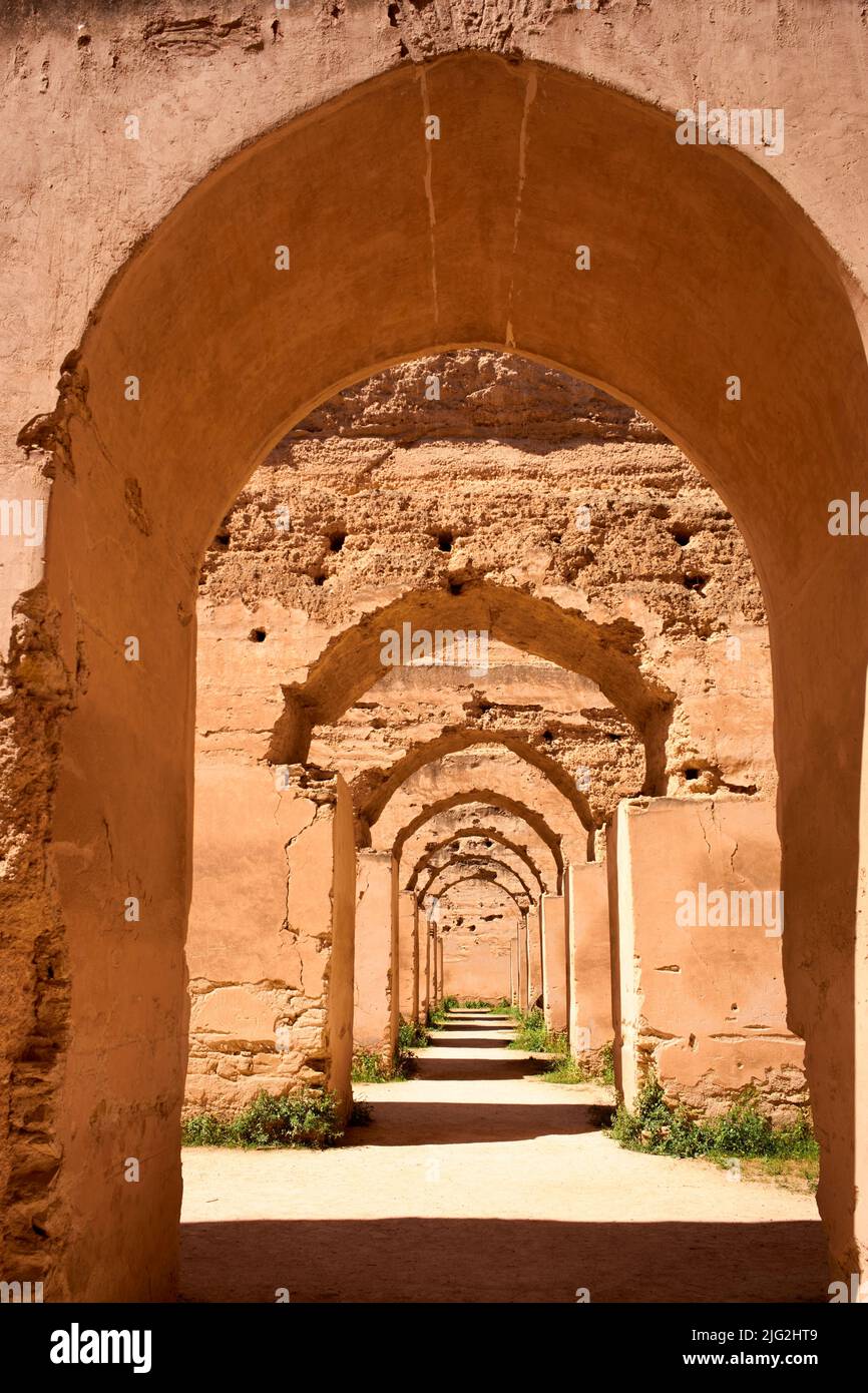 Marokko Meknes. Die Royal Stables Stockfoto