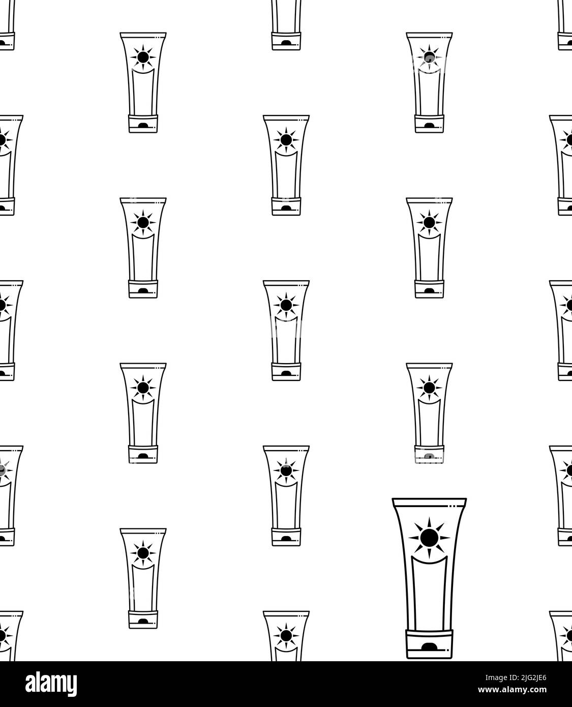 Sonnencreme-Symbol Nahtloses Muster, Sonnenschutz, Sonnenschutz-Gel-Symbol, Sonnenschutz-Creme-Symbol Vektor-Kunst Illustration Stock Vektor