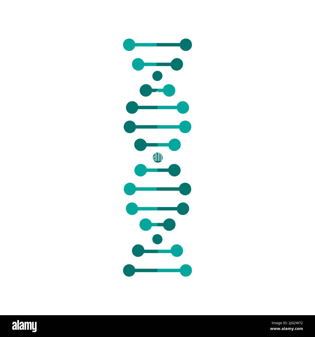dna-Vektor-Symbol auf weißem Hintergrund isoliert Stock Vektor
