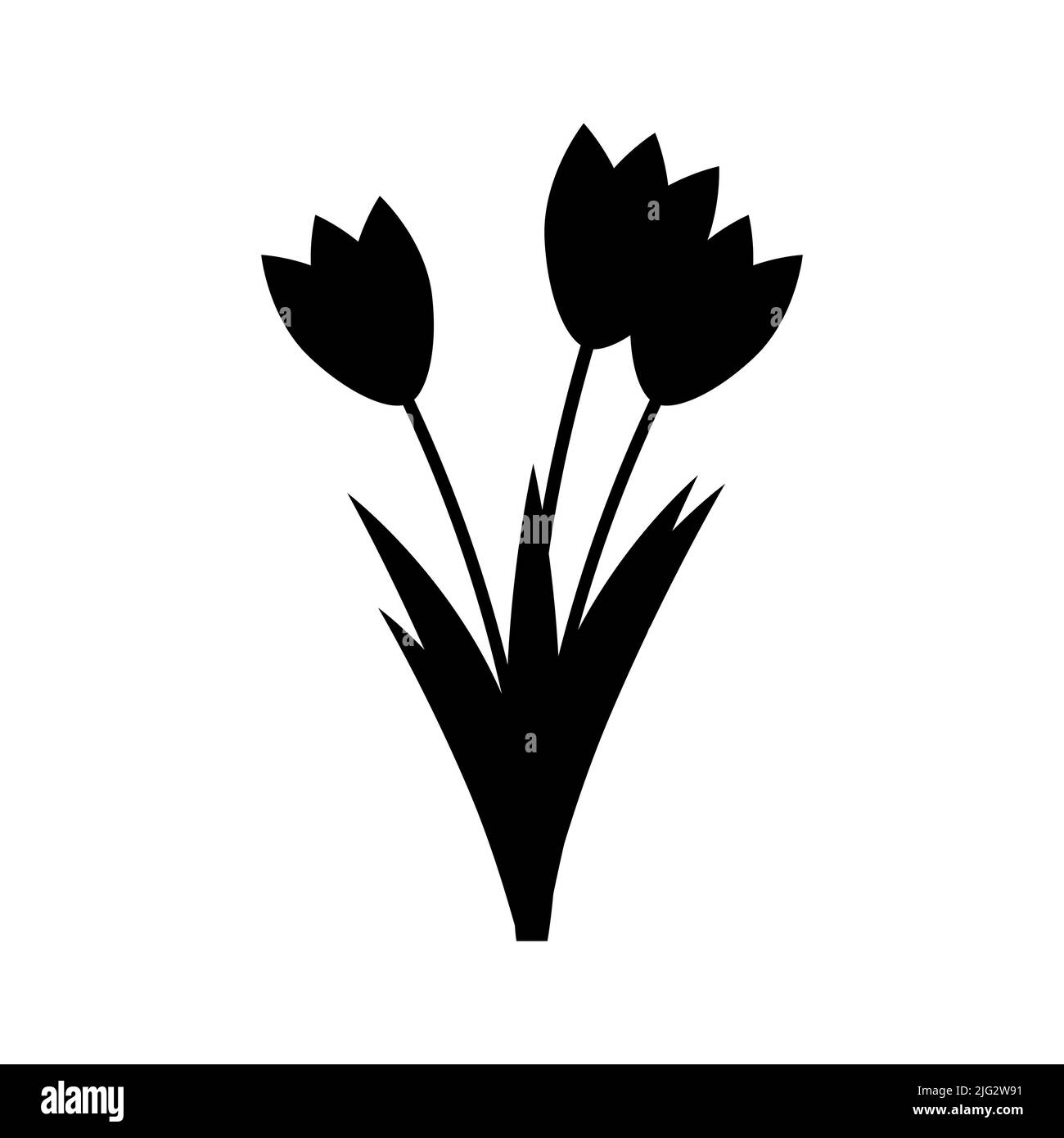 Tulip-Symbolvektor auf weißem Hintergrund isoliert Stock Vektor