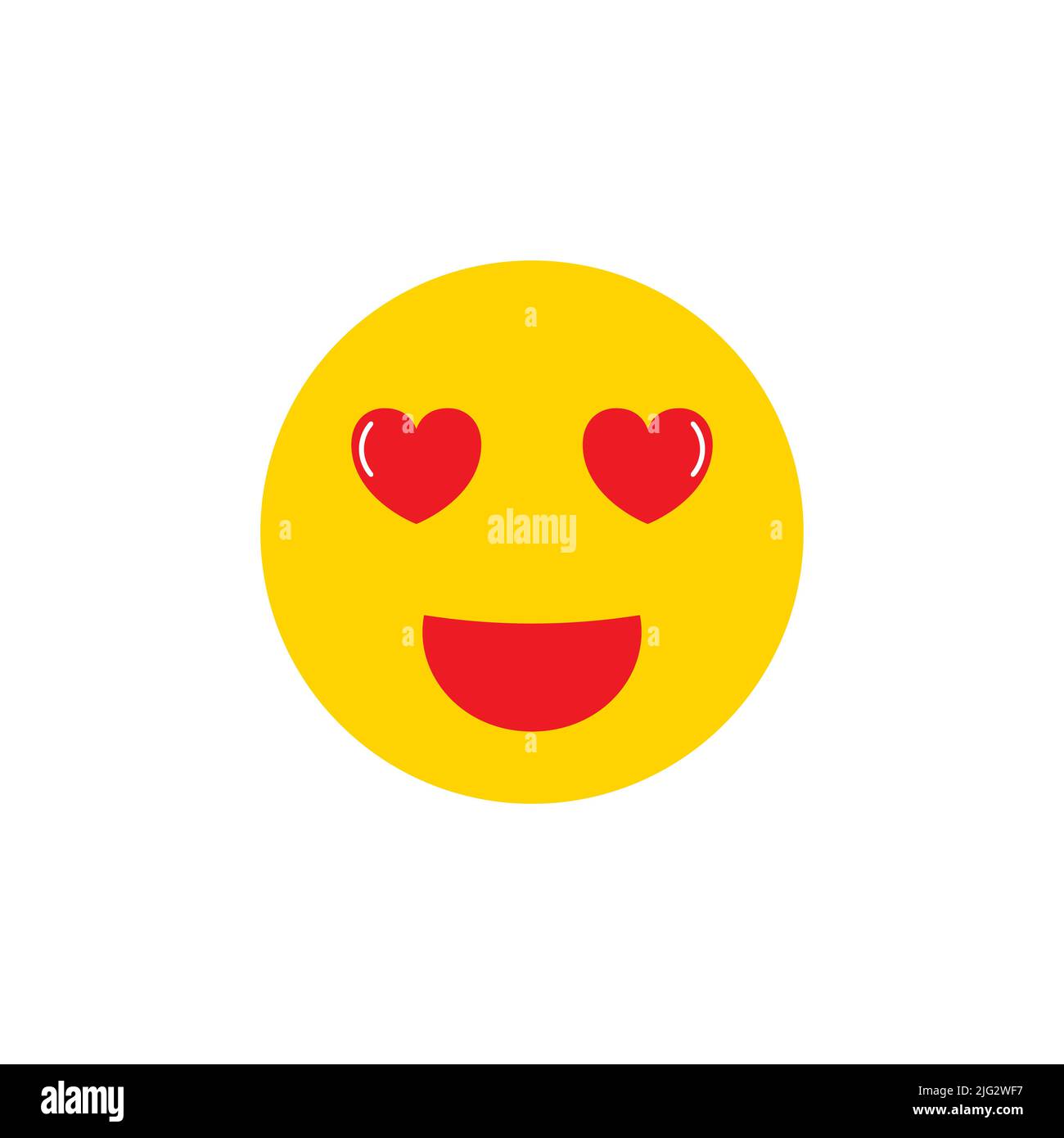 Love Emoji Vektor-Symbol auf weißem Hintergrund isoliert Stock Vektor