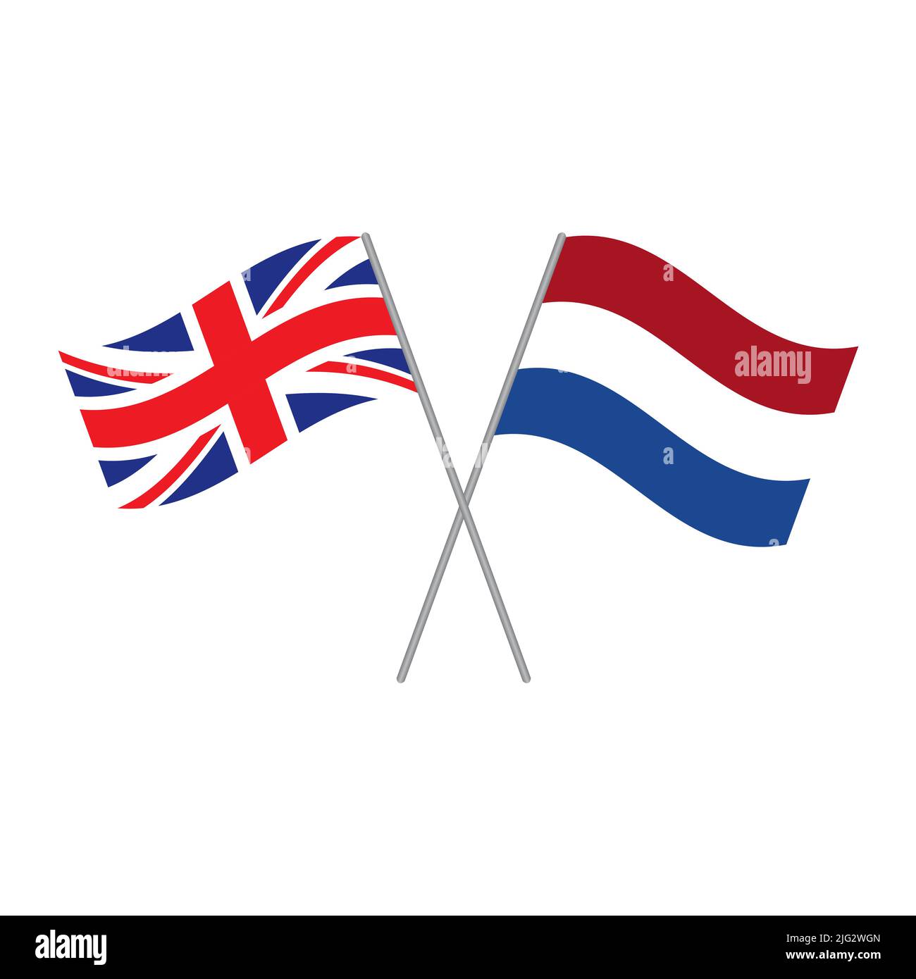 Niederlande und Großbritannien Flaggen Vektor isoliert auf weißem Hintergrund Stock Vektor