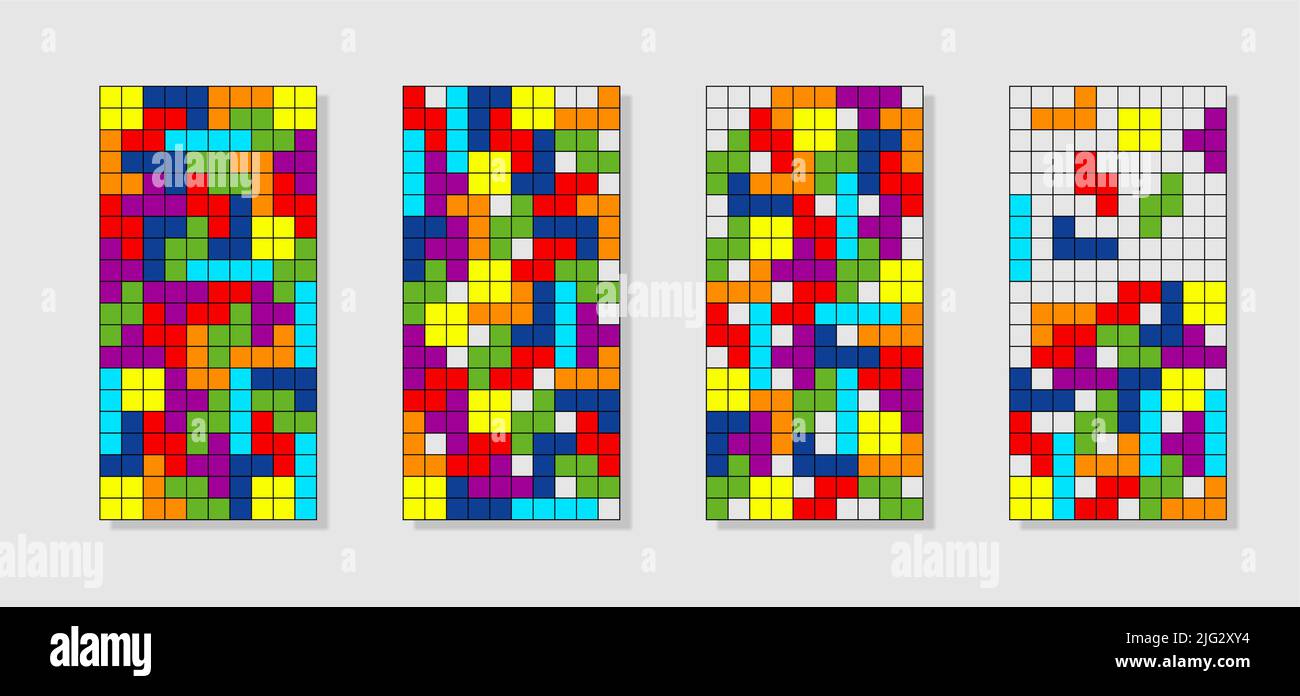Spielzeug für Kinder. Mehrfarbiger Tetris. vektorgraphit Stock Vektor