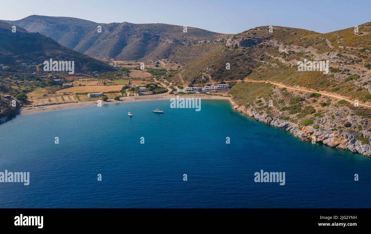Spathi, ein Golf an der nordöstlichen Seite der Insel Kea, Griechenland Stockfoto