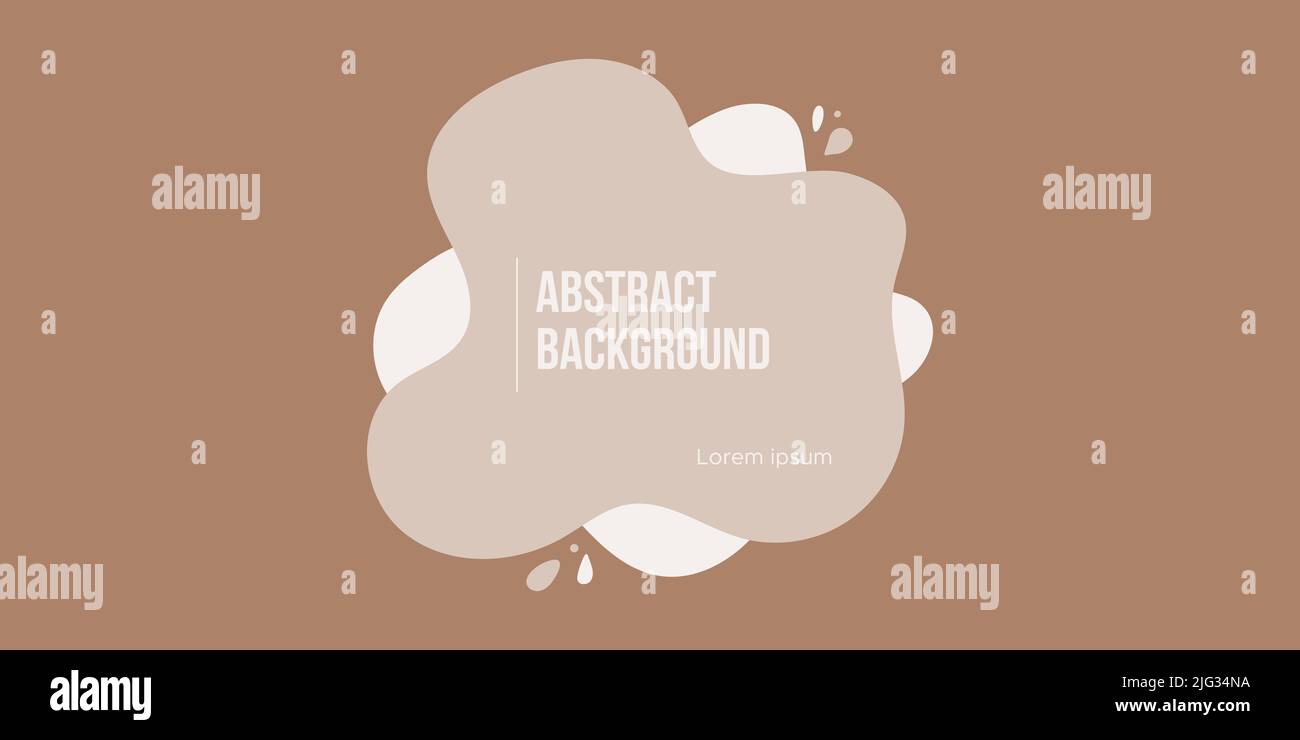 Abstrakte organische Flüssigkeit Formen Hintergrund. Banner mit unregelmäßigen neutralen Farben. Für Newsletter, Web, Social Media Post, Werbebanner, Werbung und Stock Vektor