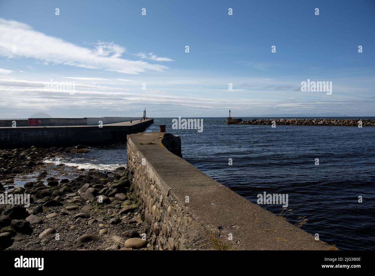 Eingang zum Hafen von Girvan in Ayrshire im Südwesten Schottlands Stockfoto