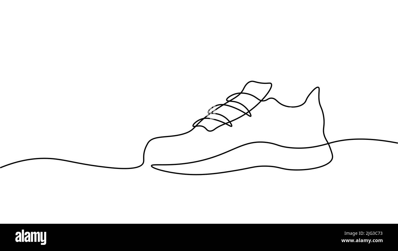 One line Sneaker Modell. Digitales Symbol Kryptowährung Spiel sten. Gehen, um Geld zu verdienen mobile App. Bitcoin Money NFT Blockchain-Vektor-Illustration Stock Vektor
