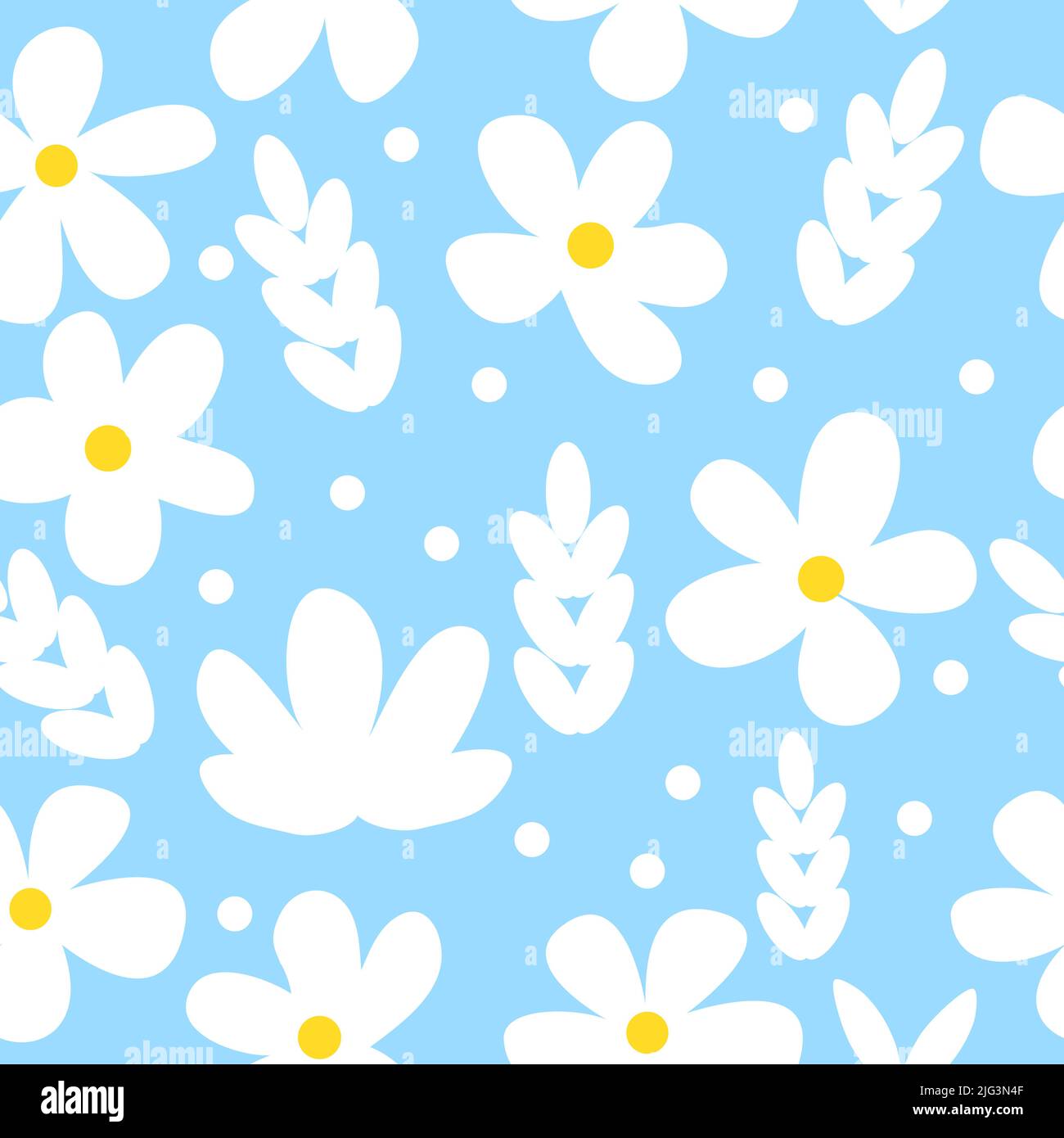 Nahtlose Vektor-Muster von abstrakten Garten Blume, Pflanzen, botanisches Design für Mode, Stoff, Tapete und alle Drucke auf blauem Hintergrund Farbe. Stock Vektor