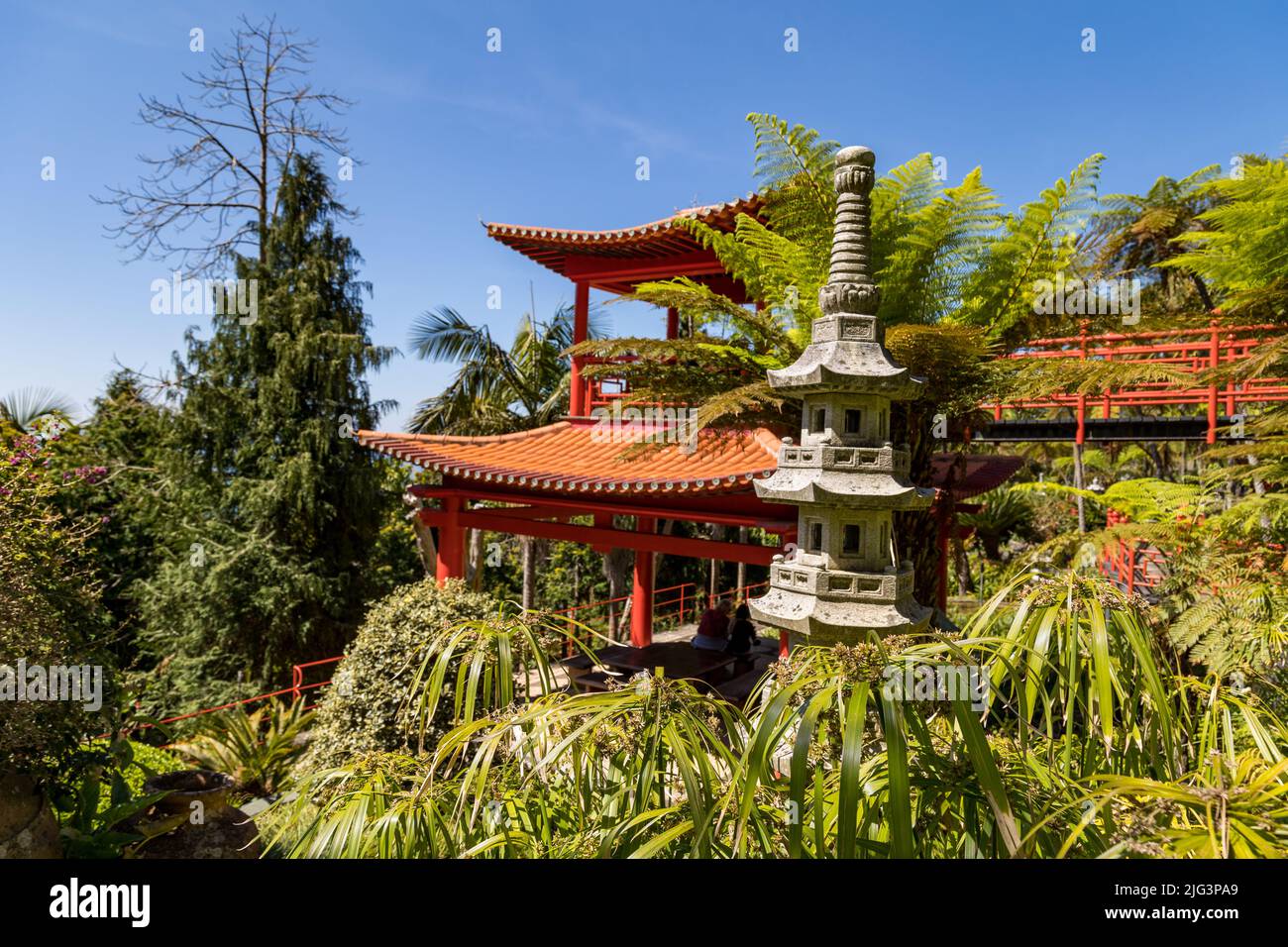 Tropical Garden Pagode Stockfoto