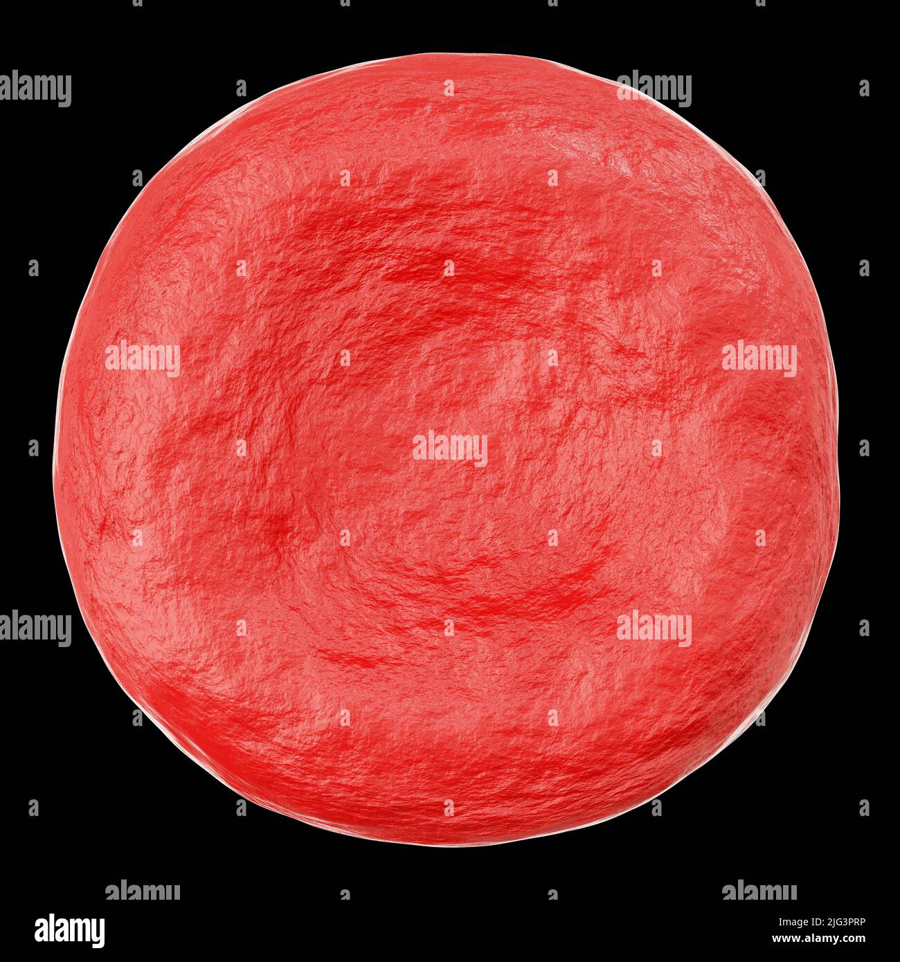 Rote Blutkörperchen ( Erythrozyten ) . Hohe Detail Textur auf der Oberfläche . Isolierter schwarzer Hintergrund. 3D Rendering . Stockfoto