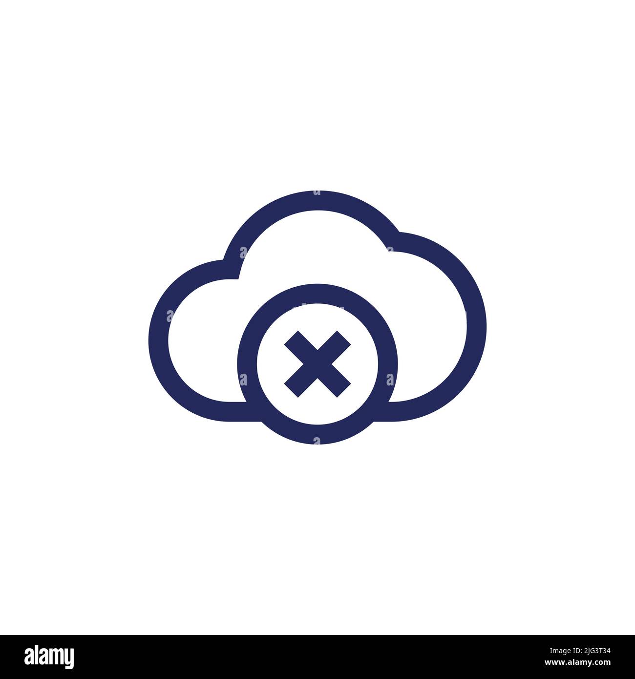 Trennen Sie die Verbindung zum Server-Symbol mit einer Cloud, einem Vektor Stock Vektor