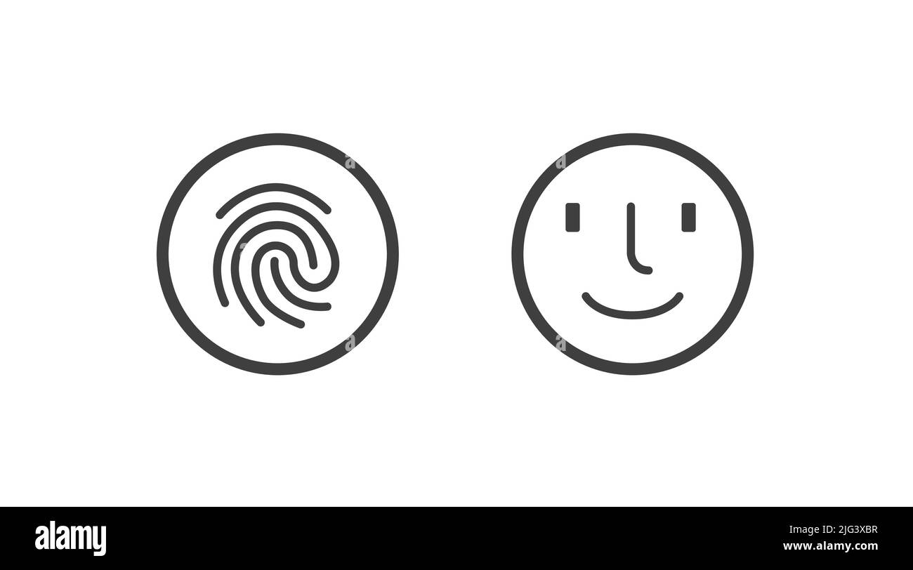 Berühren sie das Vektorsymbol ID und Face id auf dem Mobilgerät. Vektor isolierte editierbare Illustration Stock Vektor