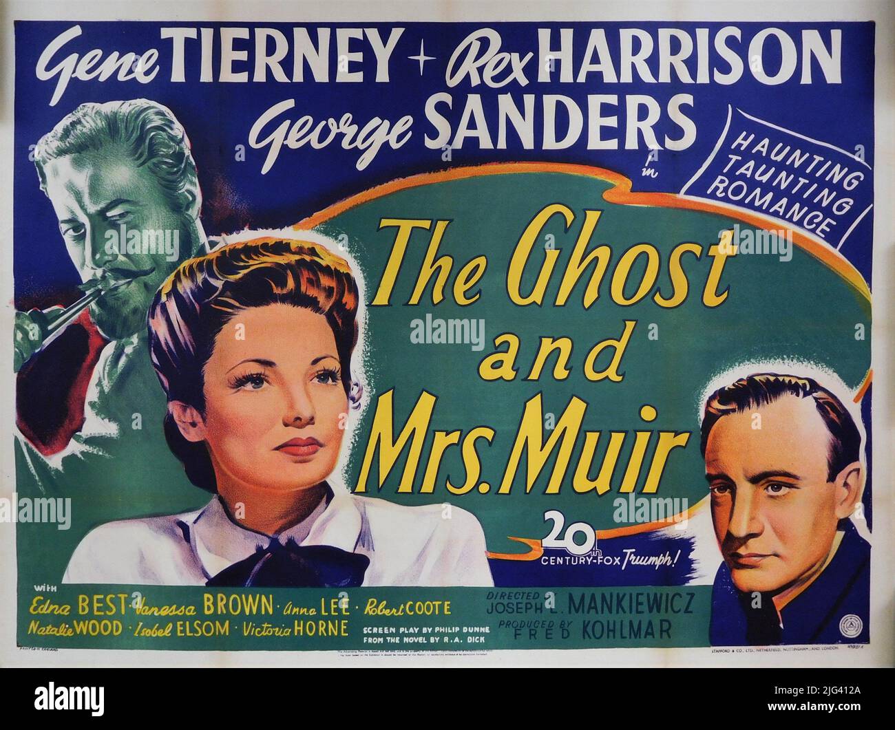 Britisches Quad Poster für GENE TIERNEY REX HARRISON und GEORGE SANDERS ...