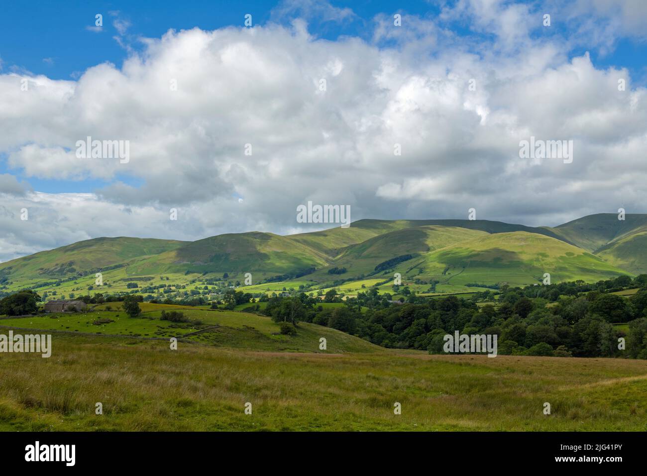 Abschnitt der Howgill Fells bei Sedbergh in der Grafschaft Cumbria England Stockfoto