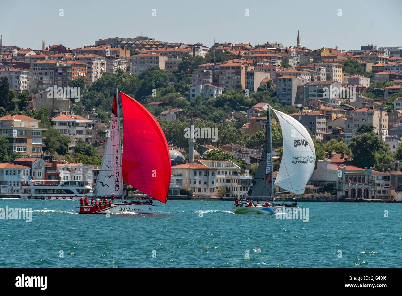Die Bosporus-Straße in Istanbul, Türkei Stockfoto