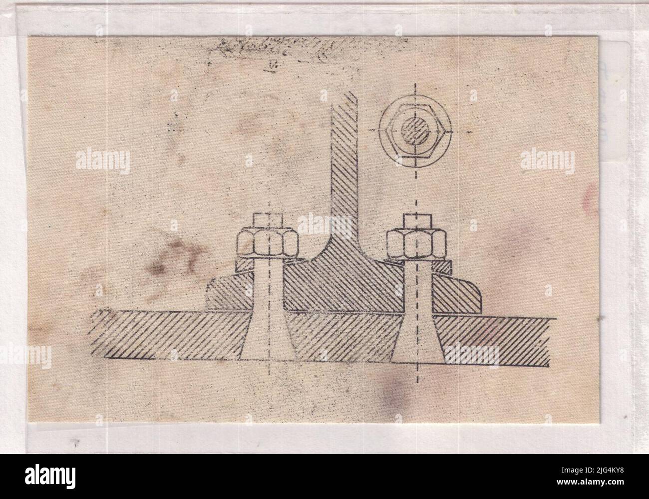 Handschriftlich in schwarzer Tinte plastifizierte Karte Stockfoto