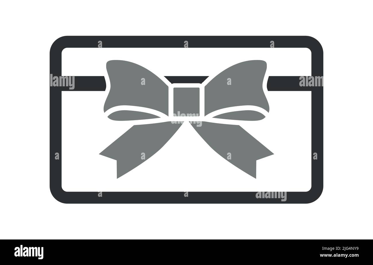 Kreditkartensymbol oder Geschenkkarte mit Symbol für Vektorgrafik auf Band Stock Vektor