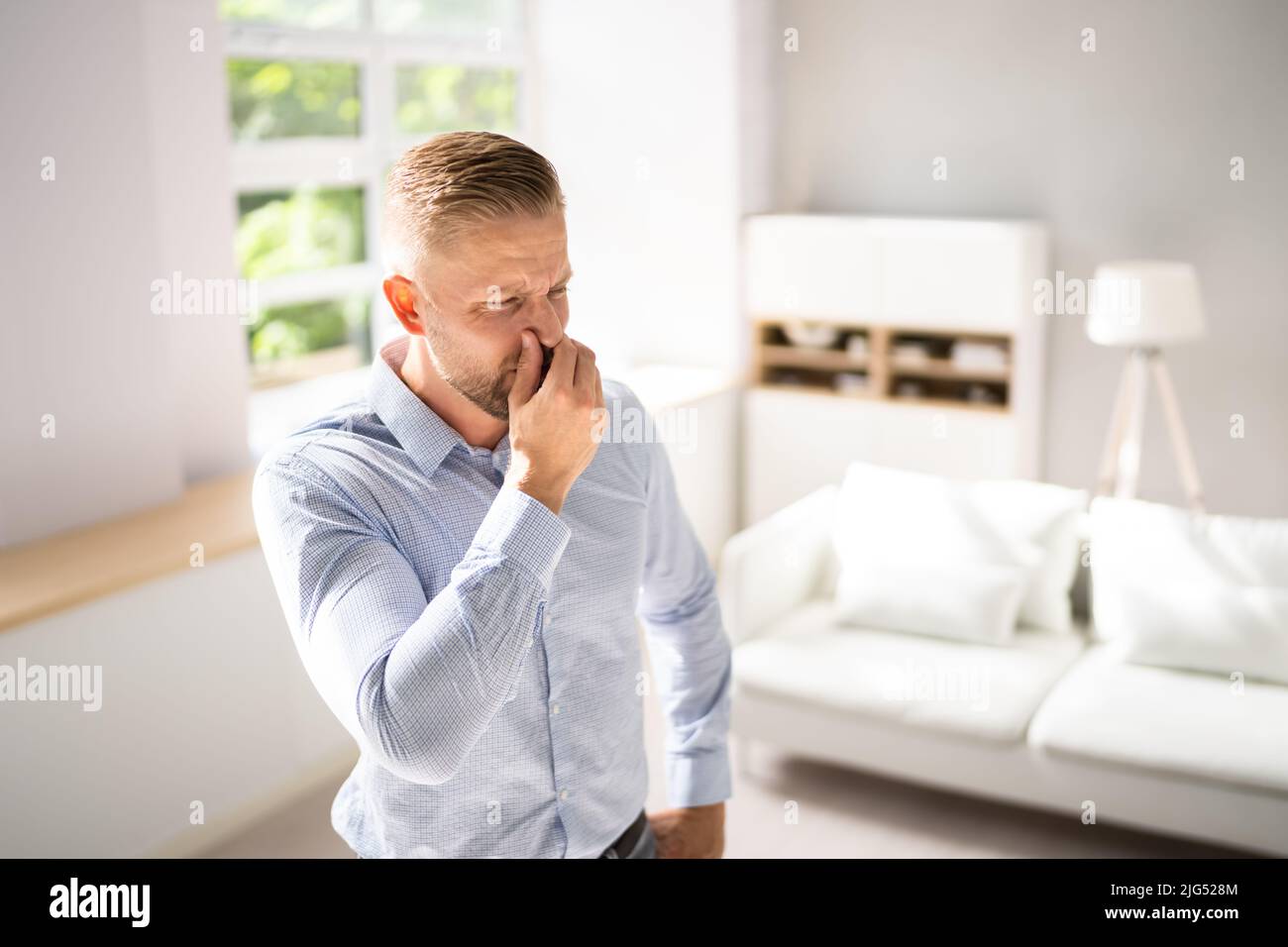 Schlechter Geruch Oder Geruch Von Der Klimaanlage Im Haus Stockfoto