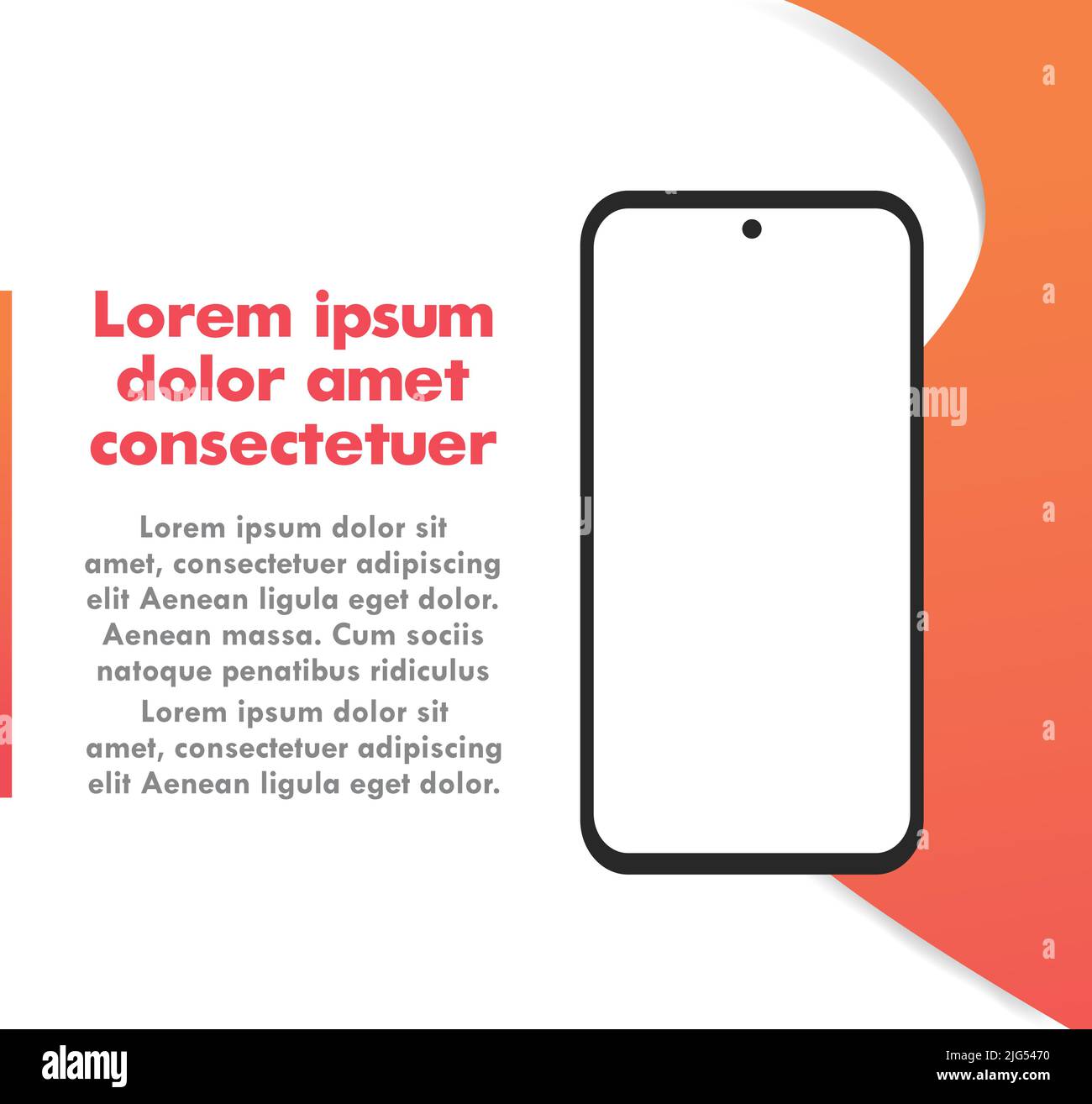 Leere Social Media Post Mockup-Vorlage Modernes Smartphone Gradient Isoliert Für Shopping Promotion Werbung Präsentation Web-Ankündigung Stock Vektor