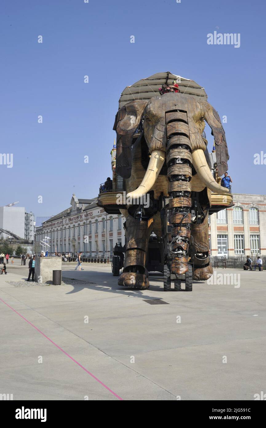 Mechanischer Elefant in Nantes, Frankreich Stockfoto
