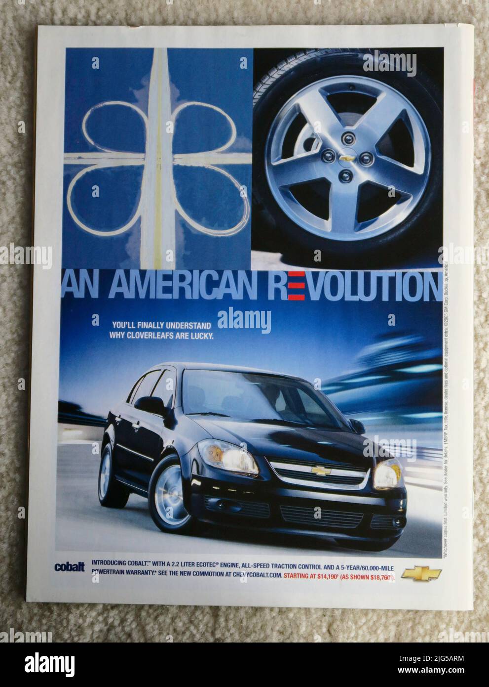 Vintage 11 April 2005 „Newsweek“-Zeitschriftenwerbung, USA Stockfoto