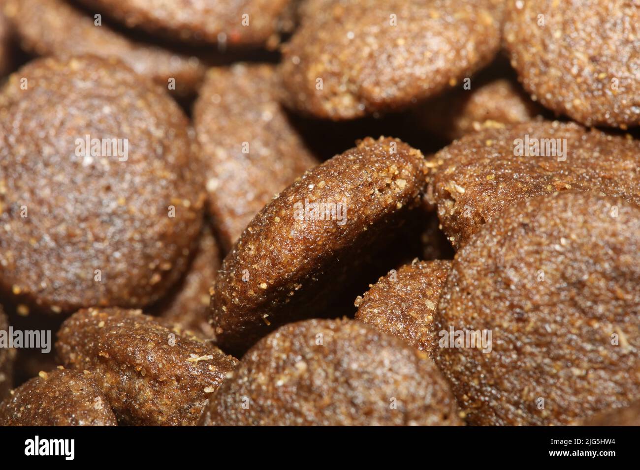 Hunde trocknen rund Futter Nahaufnahme Tiere essen Hintergrund hohe Qualität große Drucke Stockfoto