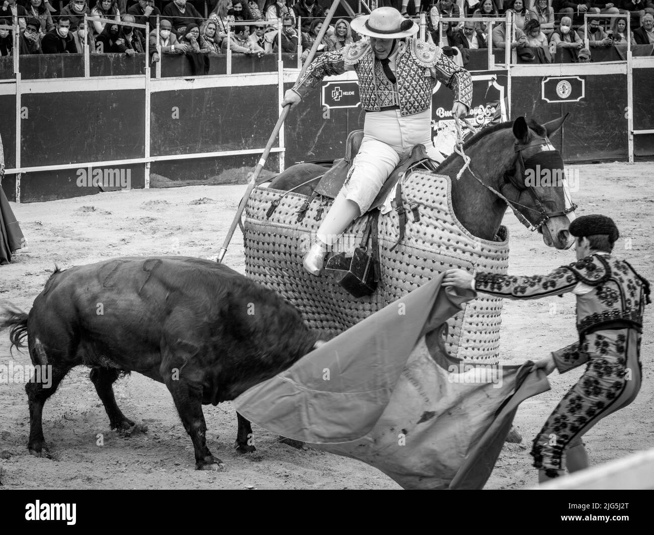 Stierkampf in Sanlucar, Spanien Stockfoto