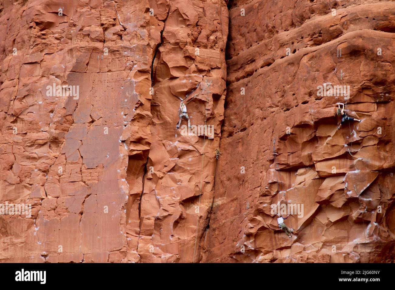 Klettern in Sedona, Arizona Stockfoto