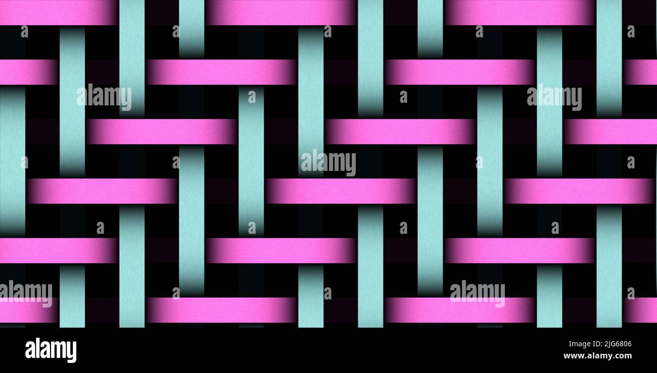 Heller mehrfarbiger Korbhintergrund. Geometrisches Nahtmuster Stockfoto