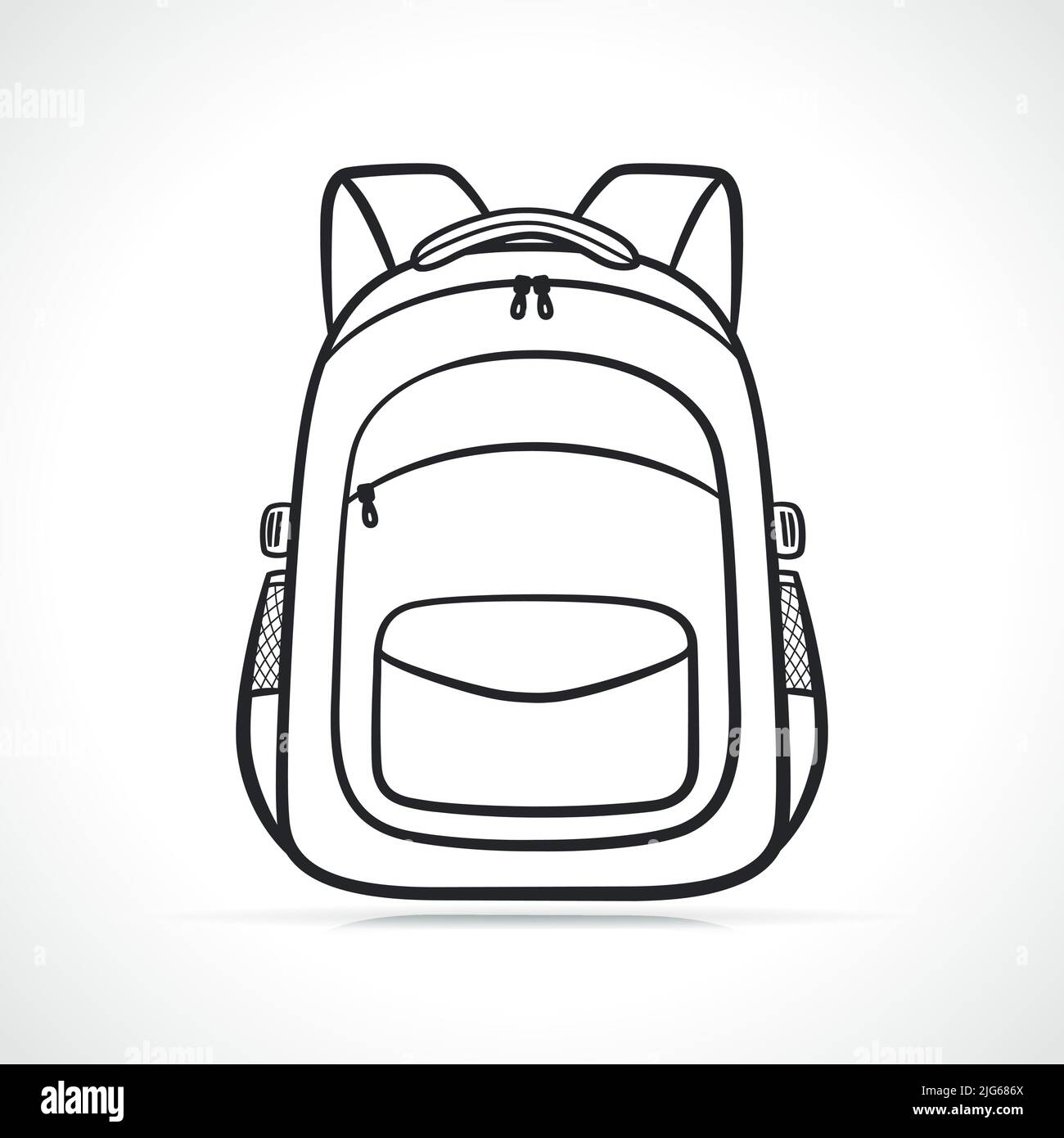 Rucksack oder Schultasche schwarz und weiß Stock Vektor