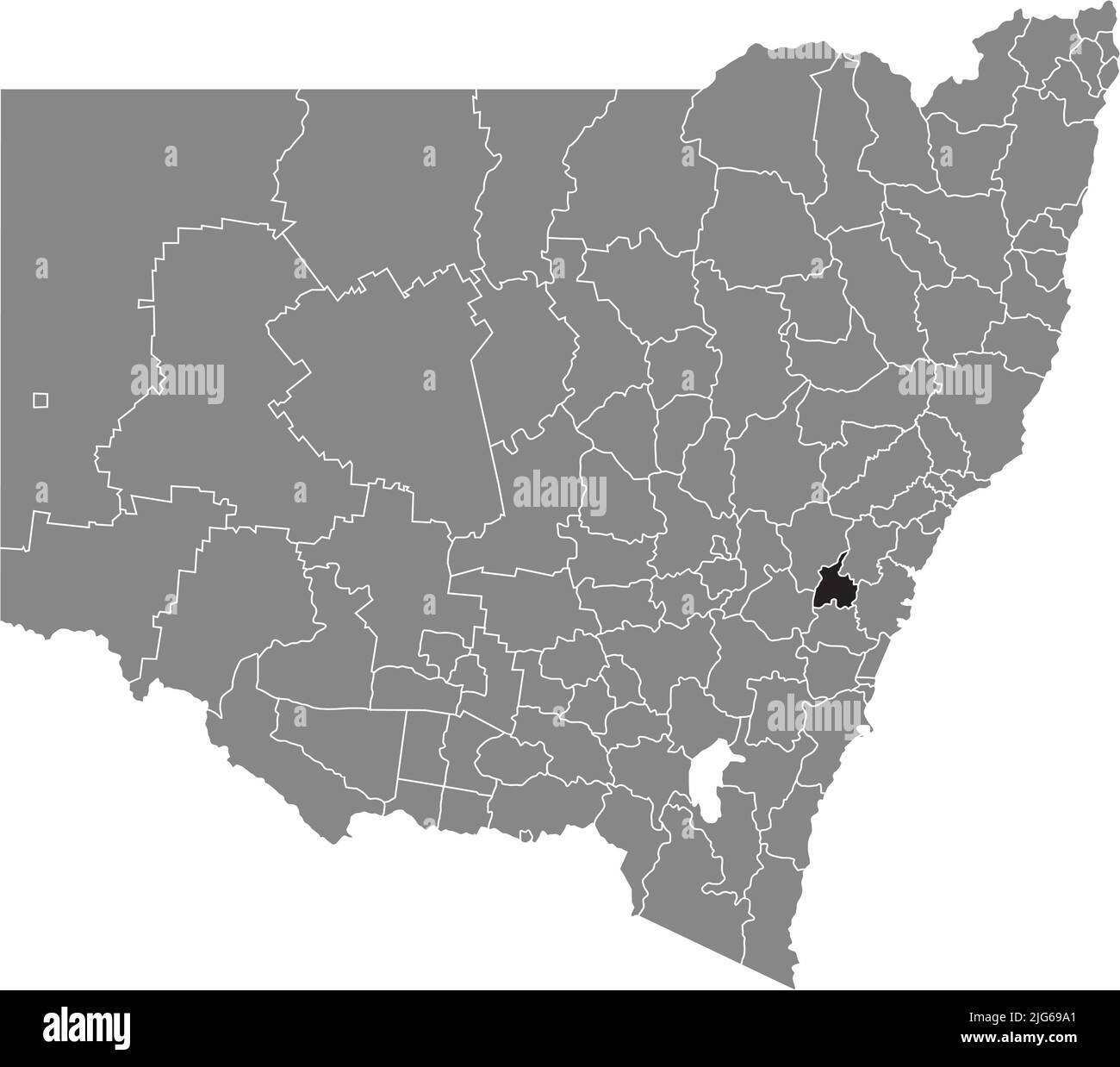 Locator Karte der BLUE MOUNTAINS KOMMUNALVERWALTUNG, NEW SOUTH WALES Stock Vektor