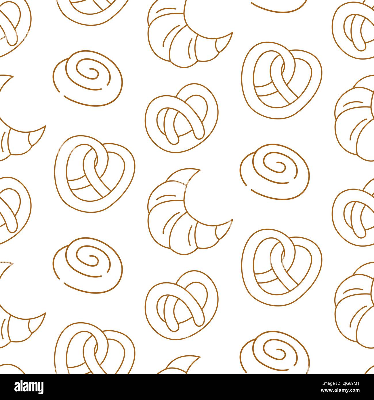 Gebäck, süße Bäckerei nahtlose Muster Stock Vektor