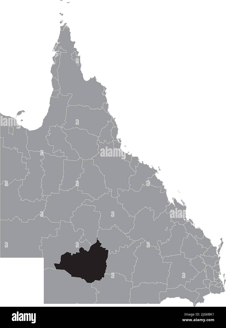 Lageplan des SHIRE OF QUILPIE, QUEENSLAND Stock Vektor