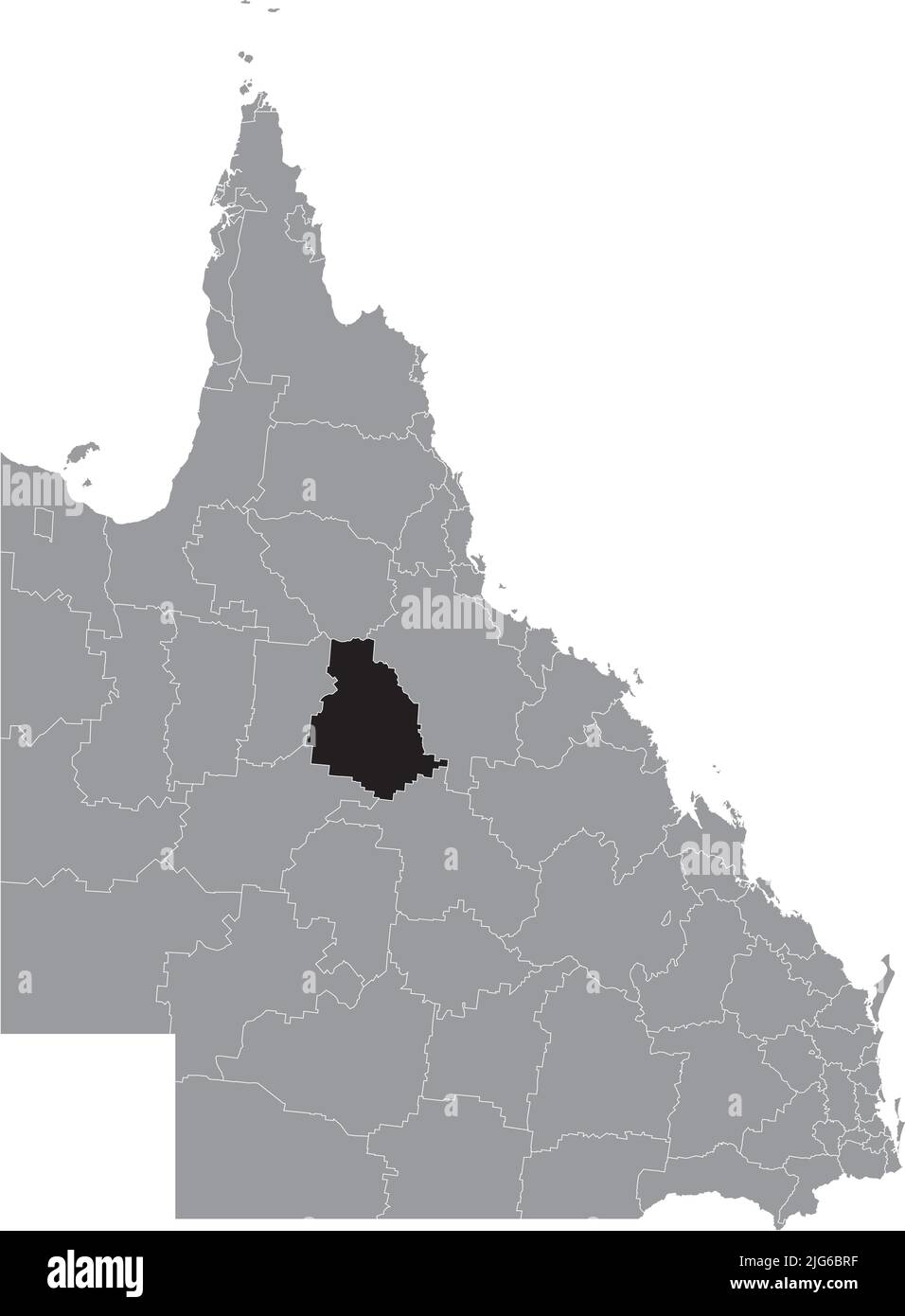 Lageplan des SHIRE OF FLINDERS, QUEENSLAND Stock Vektor