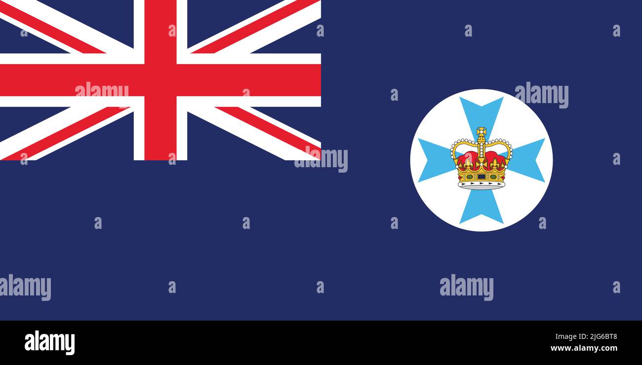 Flagge von QUEENSLAND, AUSTRALIEN Stock Vektor