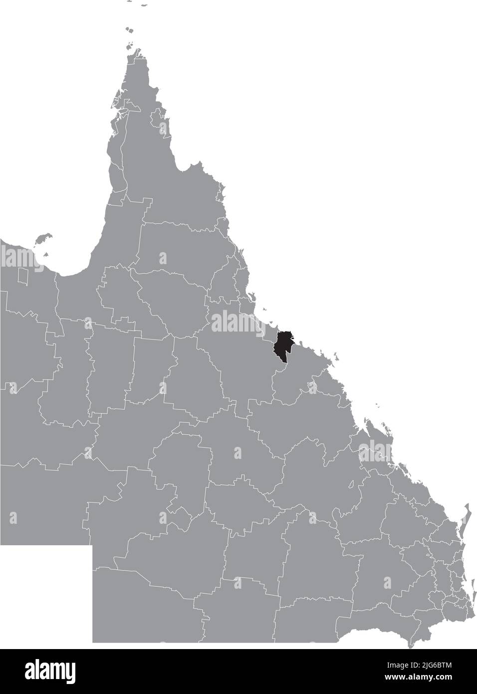 Lageplan des SHIRE OF BURDEKIN, QUEENSLAND Stock Vektor