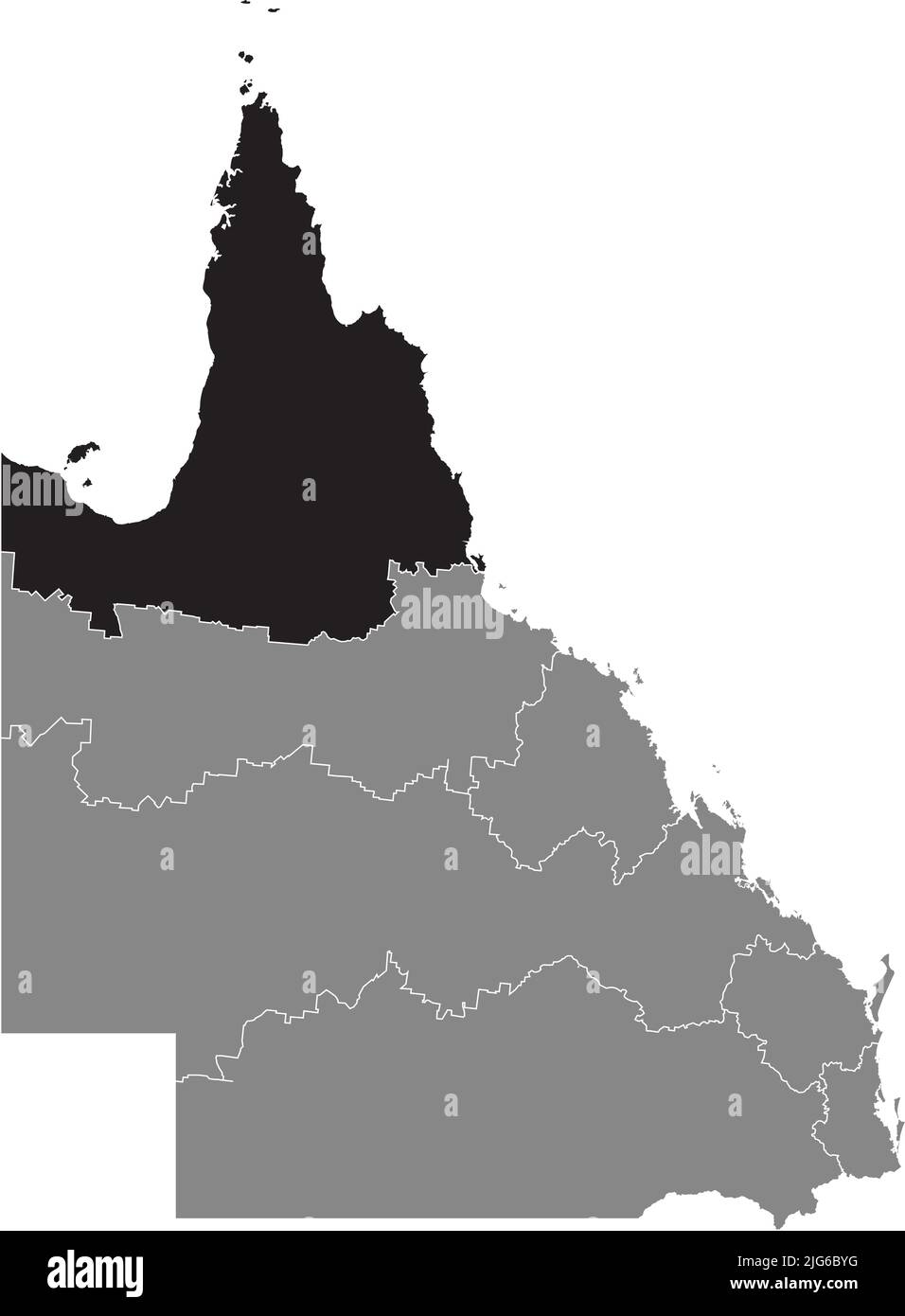 Locator Karte der REGION FAR NORTH, QUEENSLAND Stock Vektor