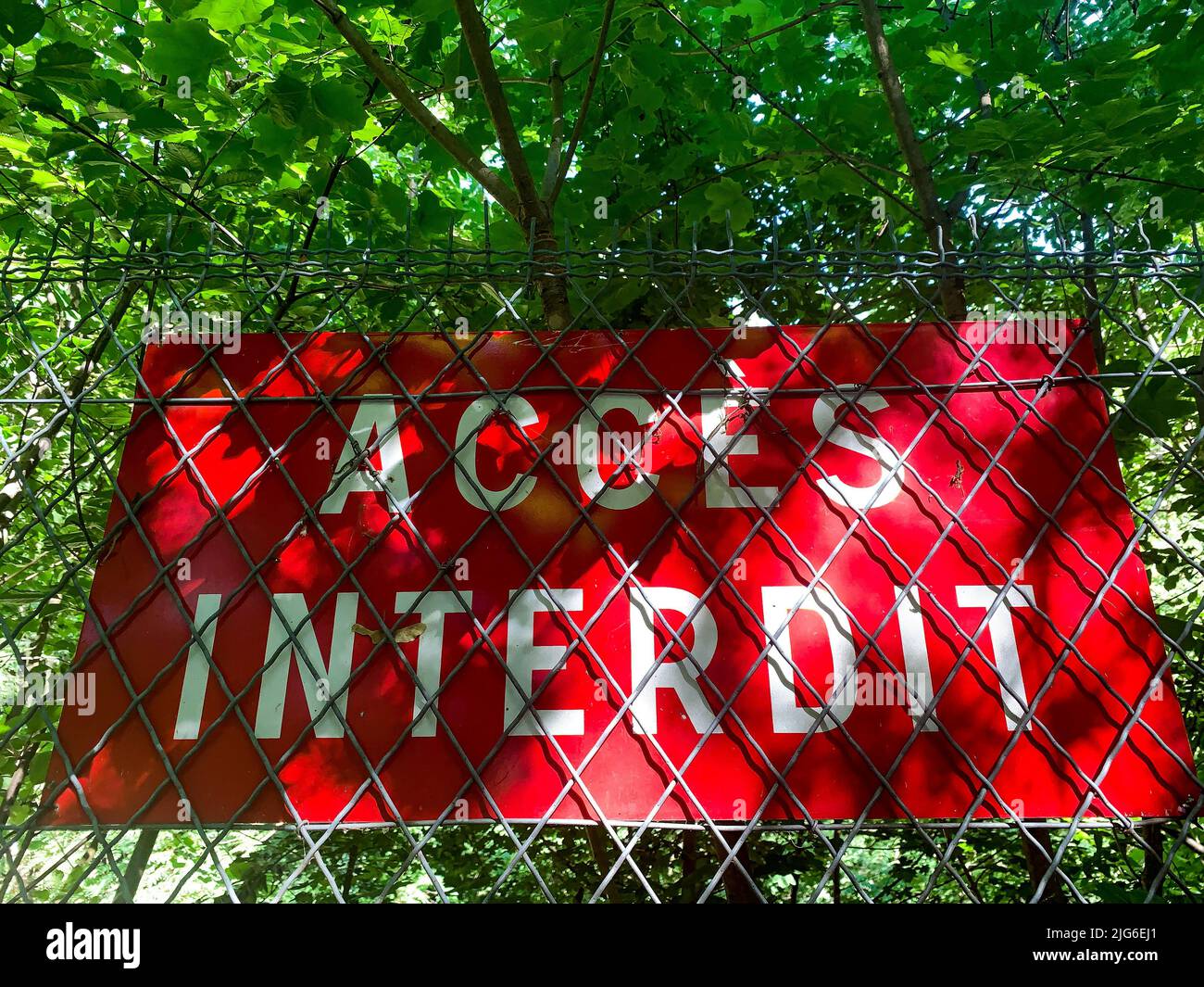 Sperrgebiet, Zäune, Bron, Frankreich Stockfoto