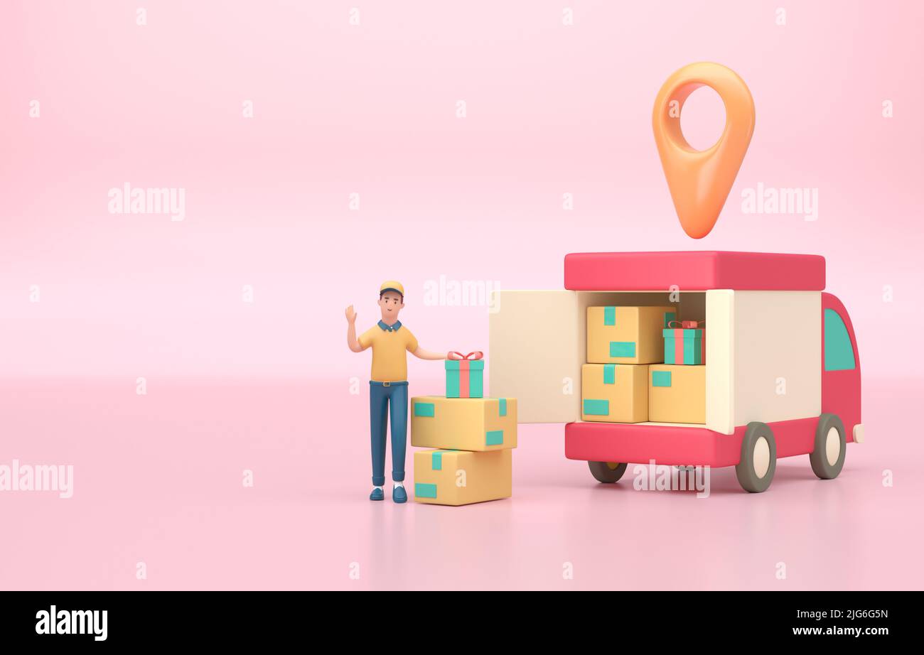 Isolierte Sendungsverfolgung. 3D Rendern Stockfoto